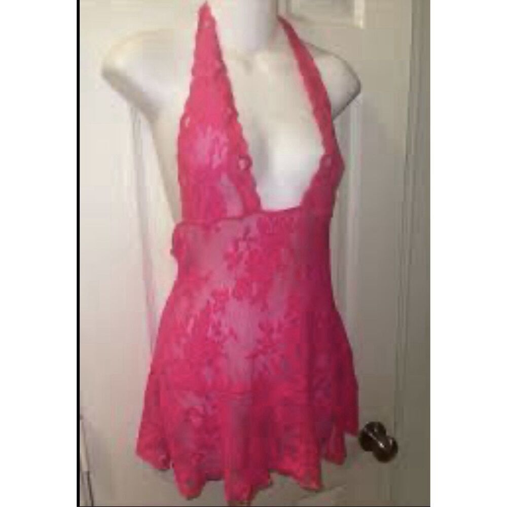 Victoria's Secret Pink Lace Halter Chemise